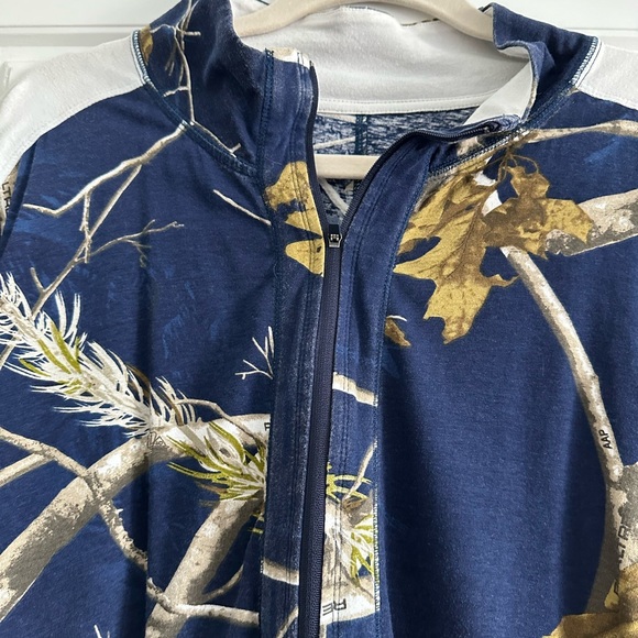 Women’s plus size 4X three quarter zip lightweight pullover navy camo print. - Picture 2 of 7
